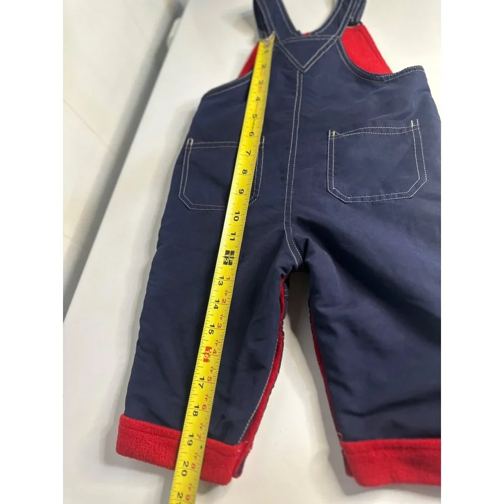 VTG Great Outdoors Toddler Snow Overalls Fleece-Lined Bib Pants 12M Winter Retro